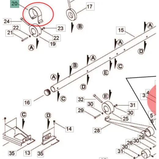 Pièces détachées Belrobotics Petite sangle polyester confectionnée 185x25x1.5 m